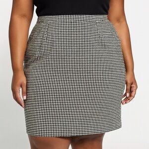 Lauren Ralph Lauren Houndstooth 100% Wool Pencil Skirt Plus Size 18W